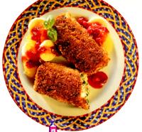 Banana and chvre croquettes