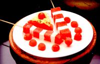 Cheese and watermelon kebabs