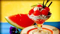 Watermelon glass with chantilly